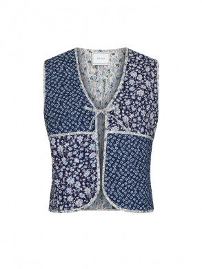Karine quilt combination vest blue 