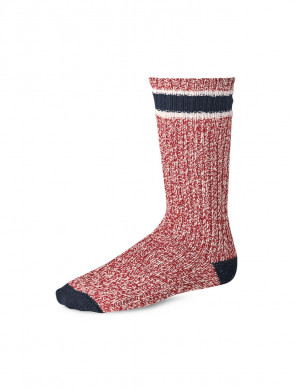 Ragg wool stripe socks red navy 