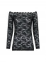 Casadi lace flower blouse black 
