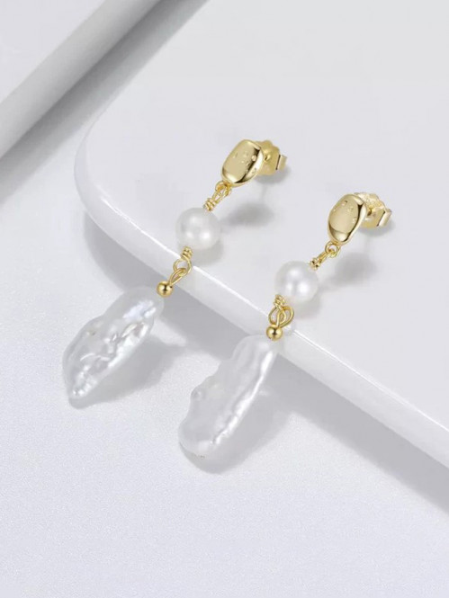 Pearl drop earrings sally gold 