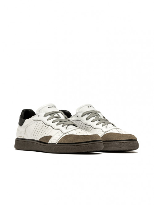 Sporty calf sneaker white taupe 