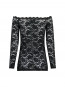 Casadi lace flower blouse black 