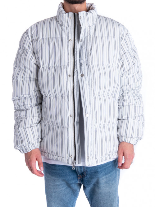 Stripe down puffer jacket 
